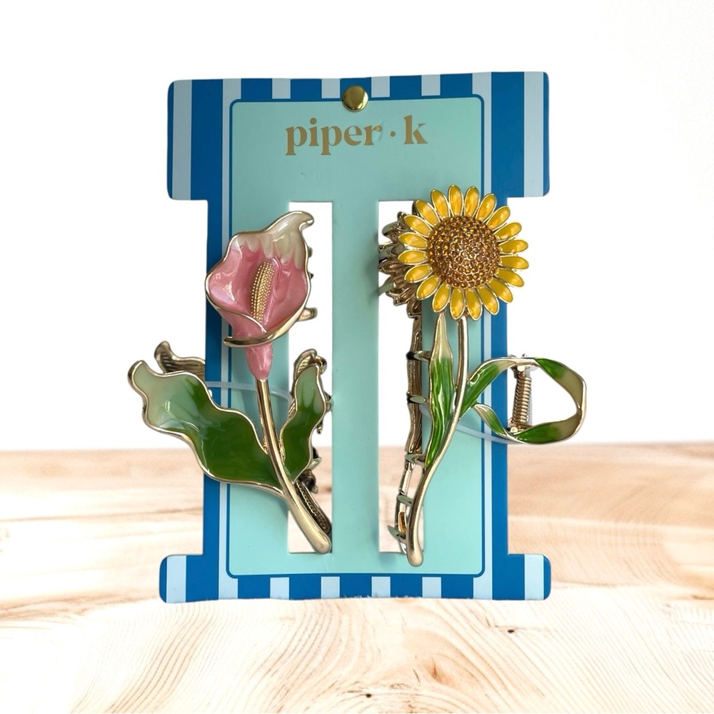 Piper K Floral Tulip & Sunflower Hair Clips